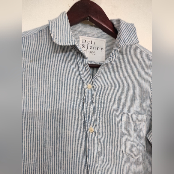 Strip linen Women Shirt - Picture 6 of 15